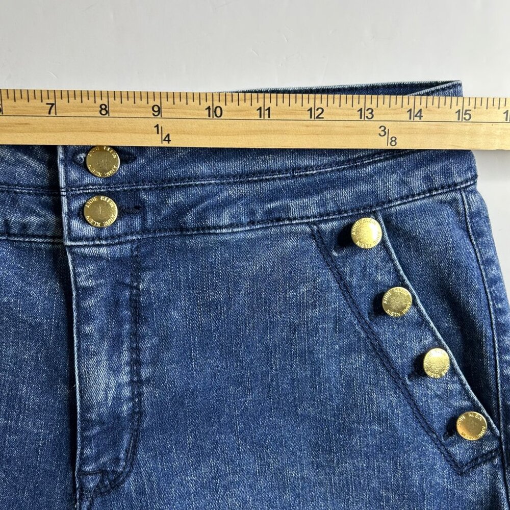 Anne Klein Women's Wide Leg Crop High Rise Blue Jean size 12 - Picture 10 of 16